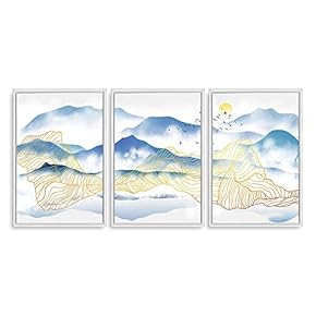 Framed Abstract Landscape Home Artwork for Living Room...