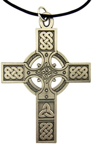 Pewter Irish Design Pectoral Celtic Cross for Clergy, 3 1/4 Inch