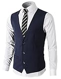 H2H Mens Formal Slim Fit Premium Business Dress Suit Lightweight Vests NAVY US L/Asia XL (CMOV032)