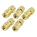 uxcell a12110200ux0694 5 Pcs Gold Tone SMA Male to SMA Male Connector RF Coaxial Adapter Connector