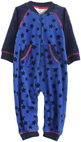 Petite Chiot Baby Boy Long Sleeve Zipper Sleep 'N Play Jumpsuit Onesies Velour Sleeper Pajamas