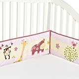 Bedtime Originals Lil' Friends 4 Piece Bumper, Lavender/Pink