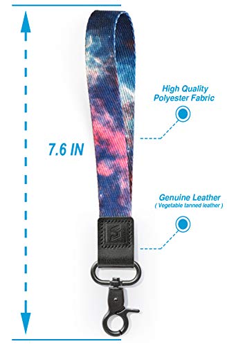 SENLLY Cool Hand Wrist Lanyard Premium Quality Wristlet Strap with Metal Clasp and Genuine Leather, for Key Chain, Cell Mobile Phone, Camera, Charms, Lightweight Items etc