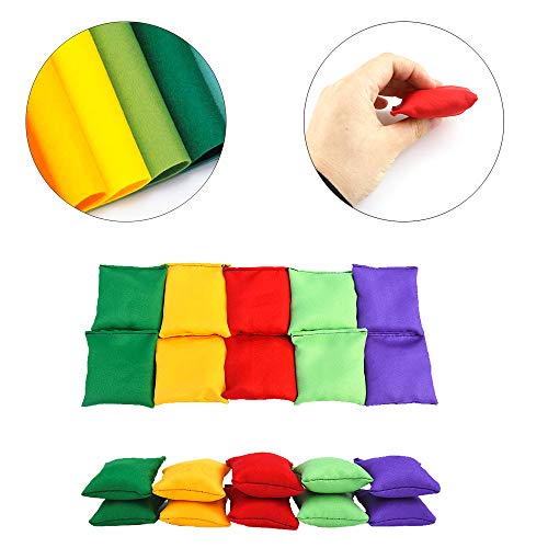 Hslife 20 Pack Colorful Nylon Bean Bags for Bean Bag Toss Game