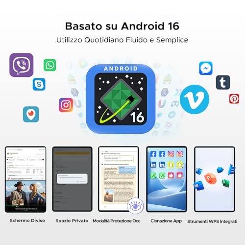 BIRDCLAW P11 Pro Tablet 11 Pollici, Gemini AI Tablet Android 16, 48GB RAM+128GB ROM/2TB TF, 8800mAh/18W, Octa-Core T7250, 90Hz, 13MP+5MP, GPS/FM/Face ID, Tablets con Tastiera e Penna, Nero