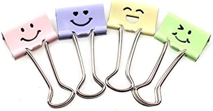Lucky Cion Smile Binder Clips ,32mm ,Assorted Colors, 24 Clips per Tub