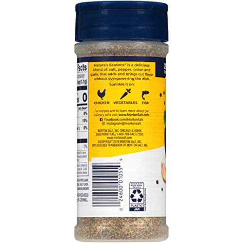 MORTON NATURE’S SEASONS SEASONING BLEND, 25% LESS SODIUM, (7.5 OZ), 6-PACK,PERFECT FOR COOKING & SEASONING