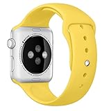 Apple Watch Band, Perman Sports Comfort Smooth Silicone Replacement Smart Watch Bracelet Strap Band Watchband for Apple Watch 42mm Yellow