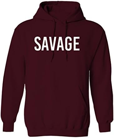 ShirtShop Apparel "Savage" Graphic Design Hoodie T-Shirt - 3X-Large (Maroon)
