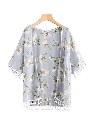 Kimonos for women boho style floral cardigan short slee…