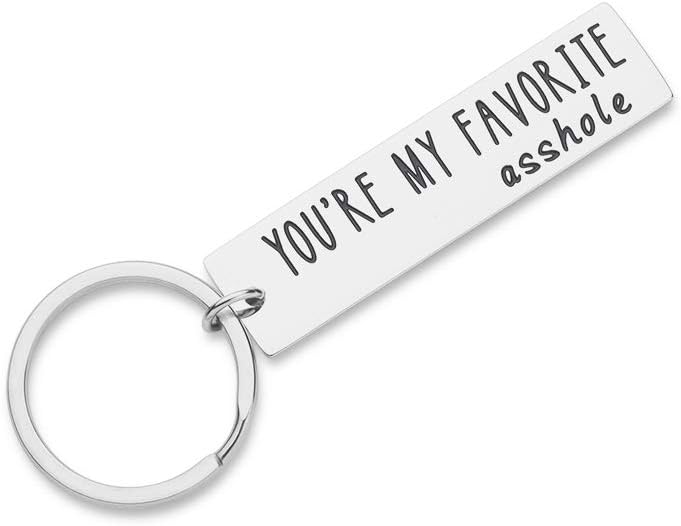 TritiaraYou’re My Favorite Keychain Husband Gifts for Boyfriend from Wife Girlfriend Wedding Birthday -Anniversary for Wife Her Him Wifey Hubby Funny Gifts