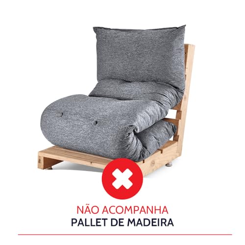 Futon Colchonete Dobrável De Espuma Solteiro Grafite