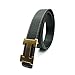 Maikun H Letter Gold Buckle Black Leather Belt 115cm for Waist Size 34-36