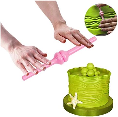 Carving Stick Waves Ripple Rolling Pin Mold Fondant Cake Mould Plastic Cake Decoration Kitchen Tools Gadgets