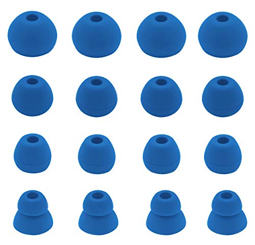 IiEXCEL Eartips Earbuds Replacement for BeatsX in-Ear Headphone, Small Medium Large Double Flange Soft Antislip Flexible Silicone Rubber Cover Ear Tips Buds for Beats X 8 Pairs (Blue)