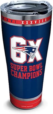 Amazon Com Tervis Nfl New England Patriots 6x Super Bowl Champion Stainless Steel Insulated Tumbler With Lid 30oz Silver Kitchen Dining