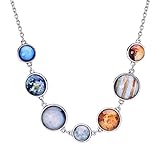 Solar System Necklace Moon Necklace Handmade Unique Planet Necklace for women Universe silver necklace