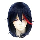 EZ2WORLD Kill LA Kill Ryuko Matoi Short Dark Blue Mixed Red Anime cosplay party wig
