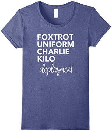 Womens Foxtrot Uniform Charlie Kilo Military Deployment T Shirt Large Heather Blue