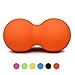 Lacrosse Massage Ball Double Peanut Ball Exercise Ball Fitness Ball for Deep Tissue Trigger Point and Myofascial Release Foot Massage Yoga Fitness Sport Muscle Tension Release (Orange)