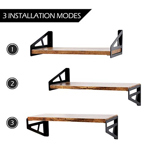 QEEIG Floating Shelves Bedroom Rustic Wall Mounted Shelf Bathroom Shelfs Kitchen Living Room Farmhouse Bookshelf Set of 3