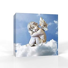 Canvas Wall Art Lovely Angel Pictures Home Wall Decorations for Bedroom Living Room Paintings Canvas Prints Framed - 12x12 inches