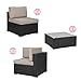 Walsunny 7pcs Patio Outdoor Furniture Sets,Low Back All-Weather Rattan Sectional Sofa with Tea Table&Washable Couch Cushions(Black Rattan (Khaki)