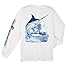 Guy Harvey Marlin Boat Long Sleeved T-Shirt, White, Medium