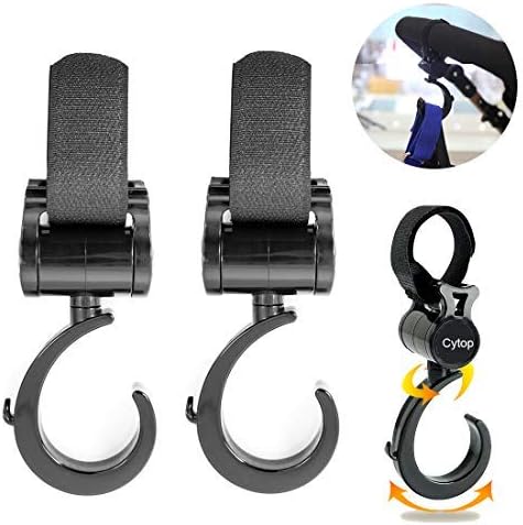 Universal Baby Stroller Hooks Prams Hanger Pushchair Rotating for Buggy Clips Trolley Hanging Bags Clothes Toys 2 Pieces
