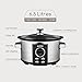 Aicok Slow Cooker, 7 Quart, Electric Slow Cooker, Programmable Cook, Carry Oval Cooker, Digital Timer, Tempered Glass Lid, Removable Ceramic Cooking Pot, Stainless Steel, Silver