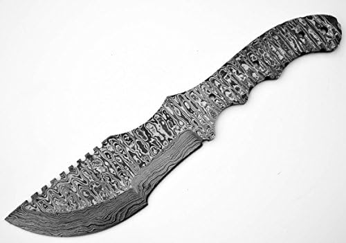 Whole Earth Supply EXTRA LARGE - Ladder Damascus Tracker Blank Blade Knives Knife Making Blanks