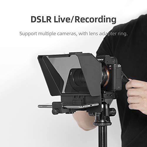 Ambitful Pronstoor Teleprompter Kit Portable Inscriber Mobile Phone Artifact Video With Remote Control For And Dslr Recording (Mini Teleprompter+Mini Tripod)