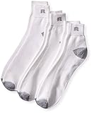Russell Athletic Big & Tall Men's King Sized Cotton Quarter Length Socks, 3-Pack