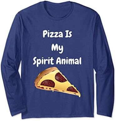 Unisex Pizza Is My Spirit Animal Funniest Long Sleeve Shirt XL: Navy