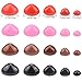 TOVOT 100 PCS 8mm-19.5mm 4 Colors Plastic Safety Nose D-Type Nose for Teddy Bear Doll DIY Making (Black & Brown & Red & Pink)