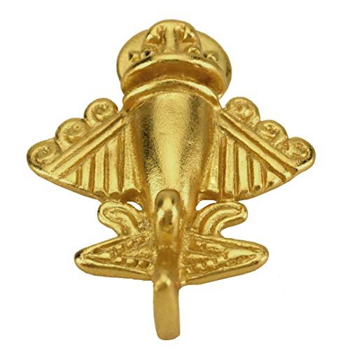 Ancient Aliens Jewelry Collection - 24K Gp Pre-Columbian Golden Jet-9 / Ancient Aircraft-9 / Golden Flyer-9 Pin With Military Clutch (641938788549)