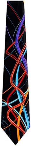 JG-5929 - Jerry Garcia Mens Fasion Designer Brand Silk Necktie Ties, Black Aqua Orange4, One Size