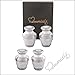 Elegant Pearl White & Silver Cremation Urn - Solid Brass Everlasting Love Cremation Urn - Premium Quality Silver Pearl White Cremation Urn for Human Ashes with Velvet Bag or Box (Set of 4 Keepsake)