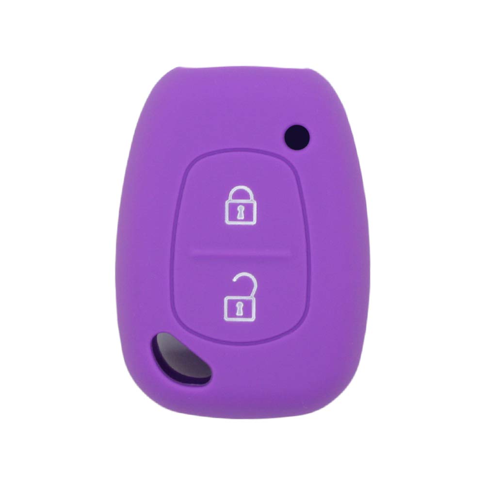 BROVACS Silicone Cover Protector Case Holder Skin Jacket Compatible with RENAULT NISSAN VAUXHALL OPEL 2 Button Remote Key Fob CV9351 Purple