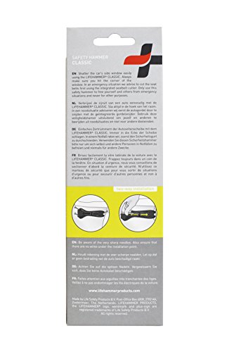 Lifehammer Brand Safety Hammer, The Original Emergency Escape and Rescue Tool with Seatbelt Cutter, Made in The Netherlands, Glow in The Dark Yellow