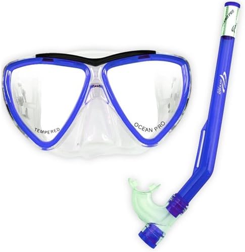 OceanPro Tyke Junior Mask-Snorkel-Fin Set (Blue, SHOE 9-13 Jr)
