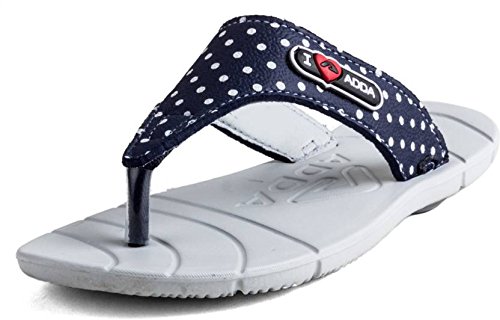 adda awesome lt.grey/navy colour slipers & flip flops for girl's