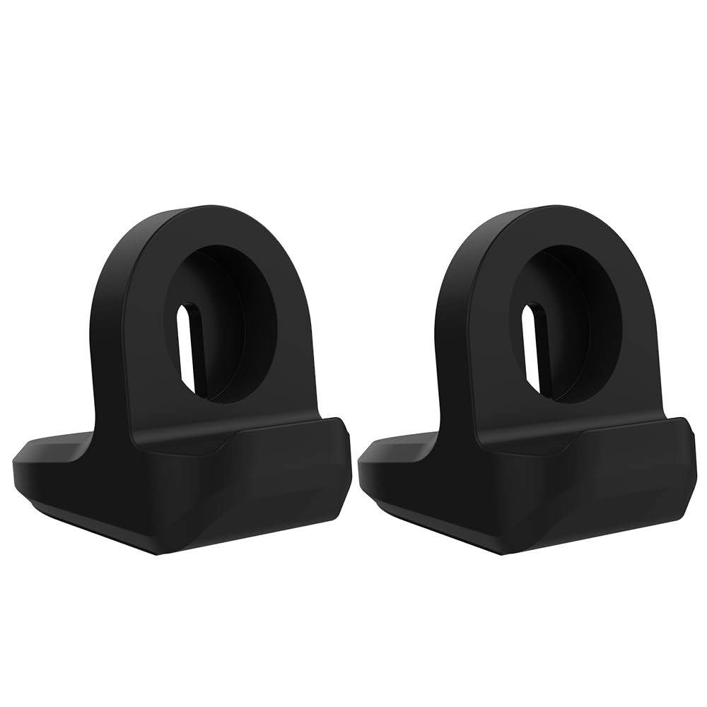 MoKo Charger Stand [2 Pack] Compatible with Samsung Galaxy Watch 4/4 Classic/Galaxy Watch 3/Galaxy Watch Active 1/2, Silicone Charging Stand Non-Slip Base - Black