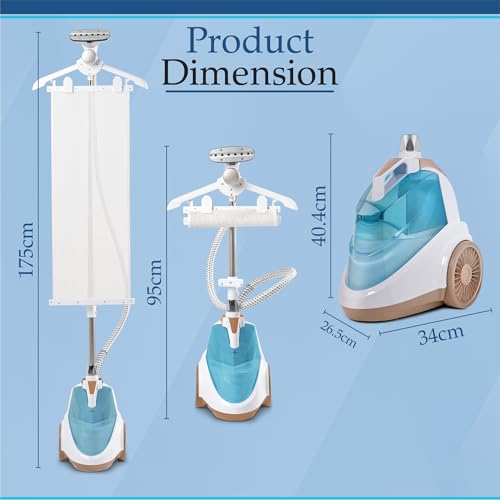 SA BI Powerful 2350 W Garment Steamer with 98° Temperature Steam, Steamer Clothing KILLS GERMS and Releases Wrinkles in no Time, Clothes Steamer with 50g/min steam flow