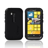 Otterbox Black Defender Series Silicone Over Hard Case w/ Holster & Screen Protector for Nokia Lumia 822