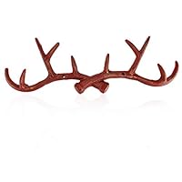 Antlers Decor Hooks, Classic Element Decoration Hook Wall Mount Use to Hang Daily Supplies, Vintage Style Deer Antlers Wall Hook Rack, Suit for Living Room, Office, Kitchen, Bathroom(#2)