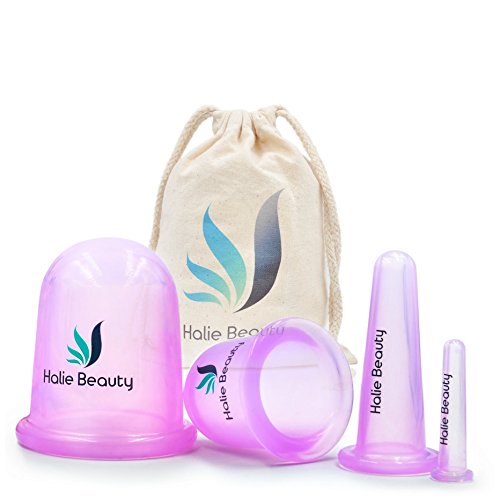 Anti Cellulite Cup, Anti Cellulite Vacuum Cup, Face Neck Body Massage Set 4 Sizes - Cellulite Suction Cup, Cupping Therapy For Natural Pain Relief, Wrinkles Prevent & Remove Cellulite