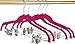 Utopia Home Velvet Skirt Hangers with Clips 12 Pack - Non Slip Velvet Clothes Hangers with Notches for Pants and Coat - Slim and Heavy Duty with 360 Degree Swivel Hook - Pink