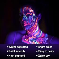 MEICOLY UV Blacklight Face Paint,15 Bright Colors