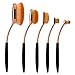 Summifit 5 Pcs Soft Oval Makeup Brushes Set Professional Foundation Contour Concealer Blush Eyebrow Eyeliner Brush Kit (Black Rose Gold)